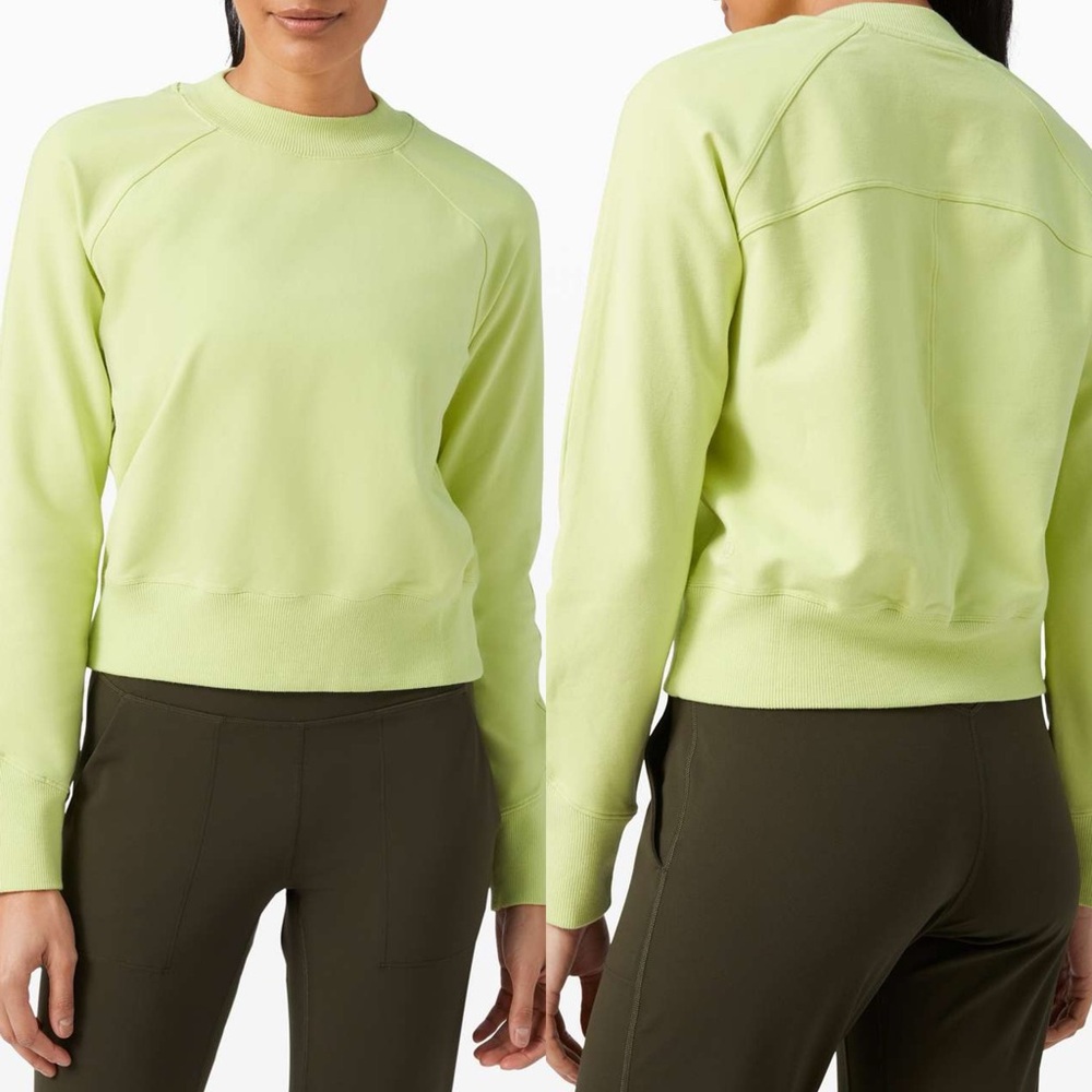 lululemon athletica Lime Green Crew Neck Sweater